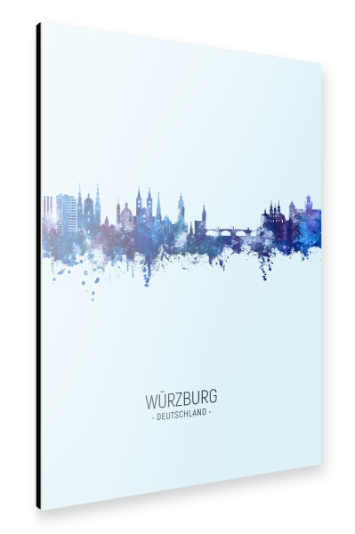 Alu-Dibond "Würzburg Skyline Dark Blue" 30x20 cm artboxONE