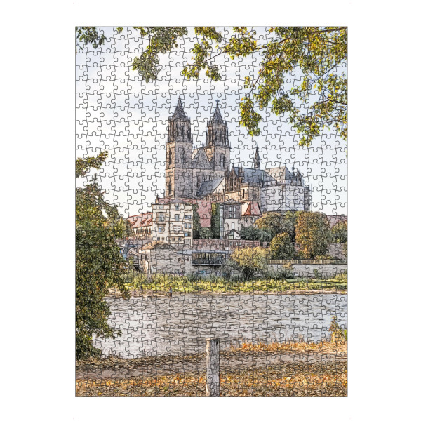 Puzzle Ravensburger "Domviertel Magdeburg" artboxONE - Städte,Reise,Architektur