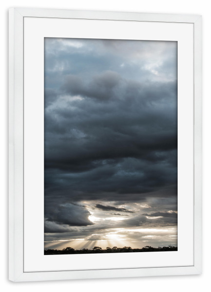 Poster mit Rahmen weiß "African Skies" artboxONE - Natur