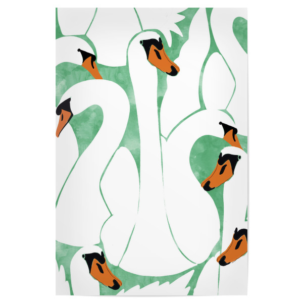 Poster 30x20 cm "White Calm Was Born Into A Swan" artboxONE - Natur,Tiere