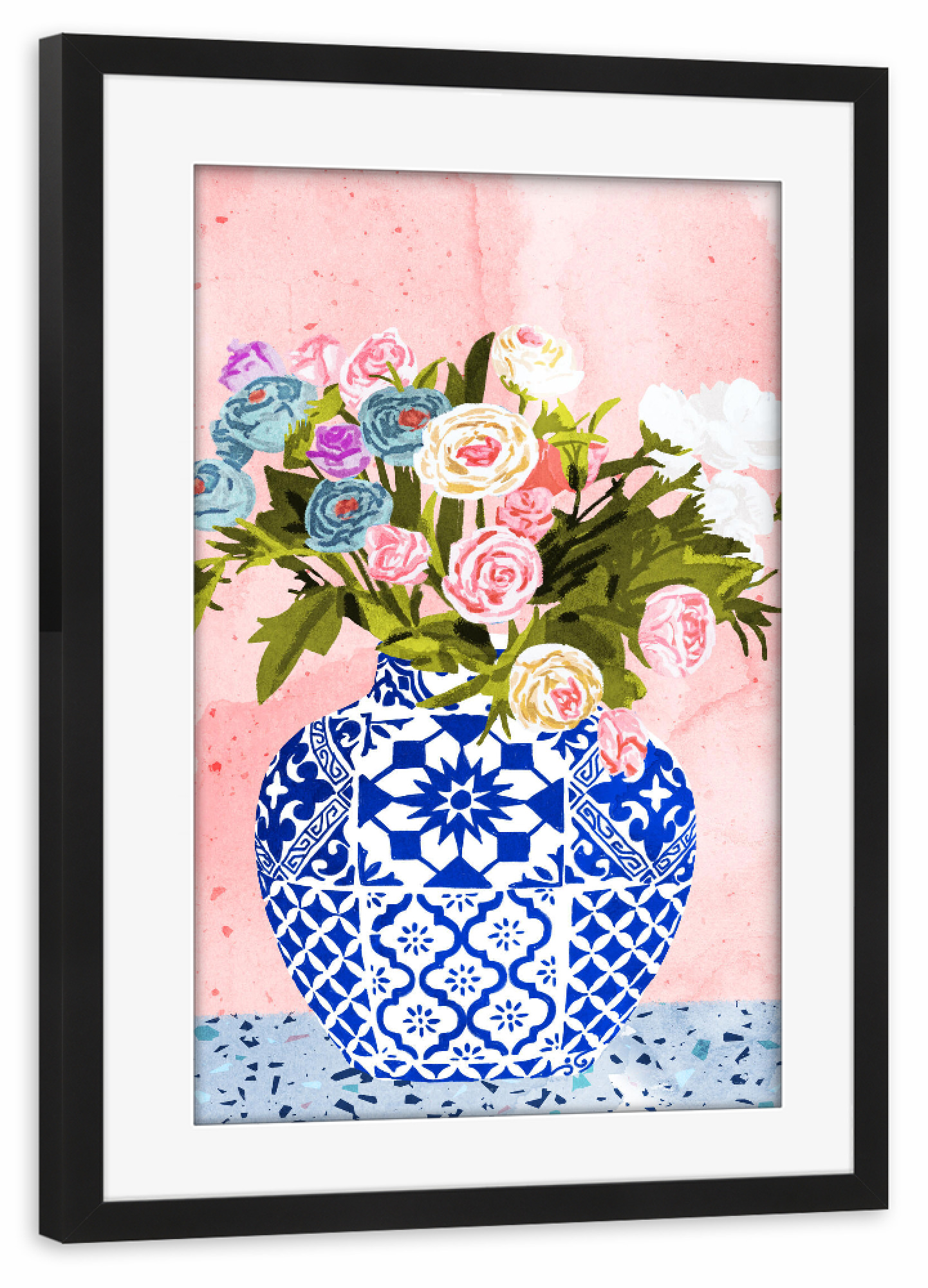 Poster mit Rahmen schwarz "Ceramic Planter" artboxONE - Natur