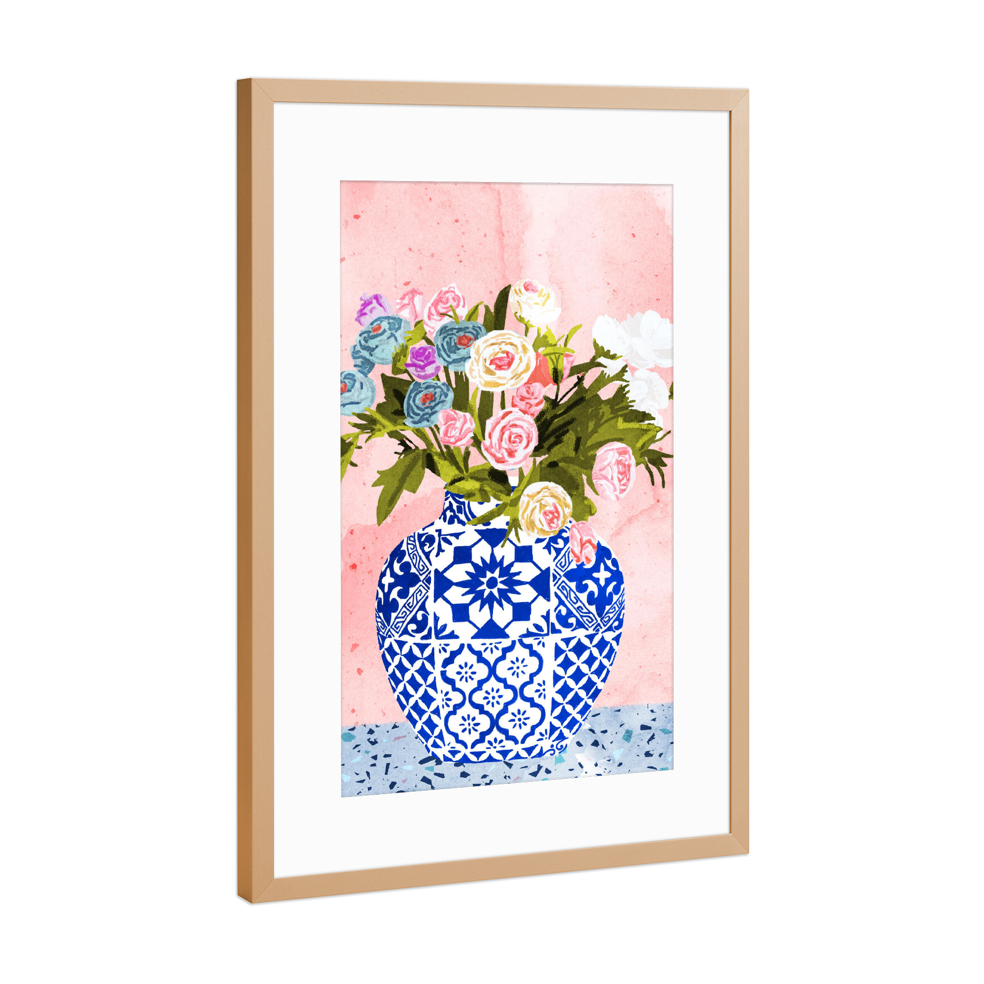 Poster mit Rahmen Kupfer "Ceramic Planter" artboxONE - Natur