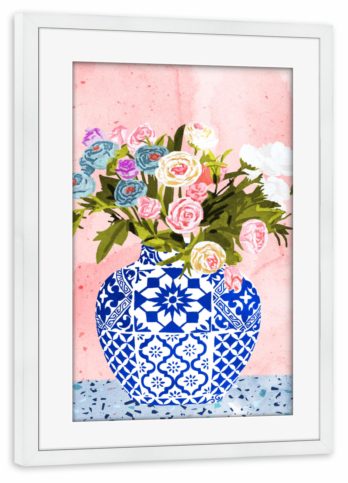 Poster mit Rahmen weiß "Ceramic Planter" artboxONE - Natur