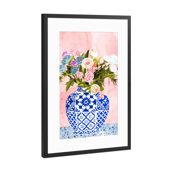 Poster mit Rahmen Schwarz (Metallic) "Ceramic Planter" artboxONE - Natur