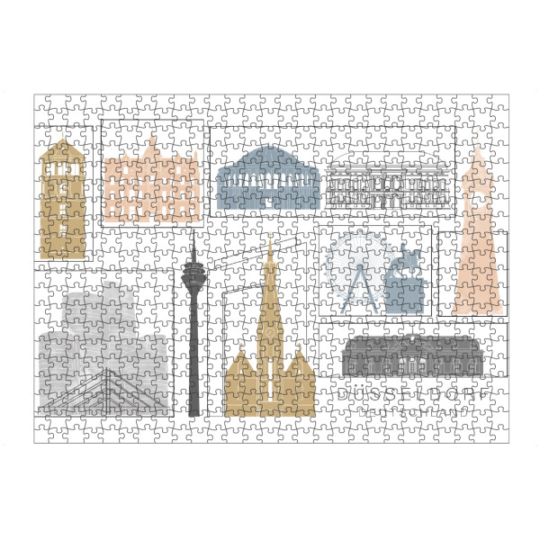 Puzzle Ravensburger "Düsseldorf skyline earth" artboxONE - Städte,Reise,Architektur,Städte / Düsseldorf