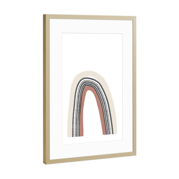 Poster mit Rahmen Gold "Textured Rainbow" artboxONE - Für Kinder,Abstrakt