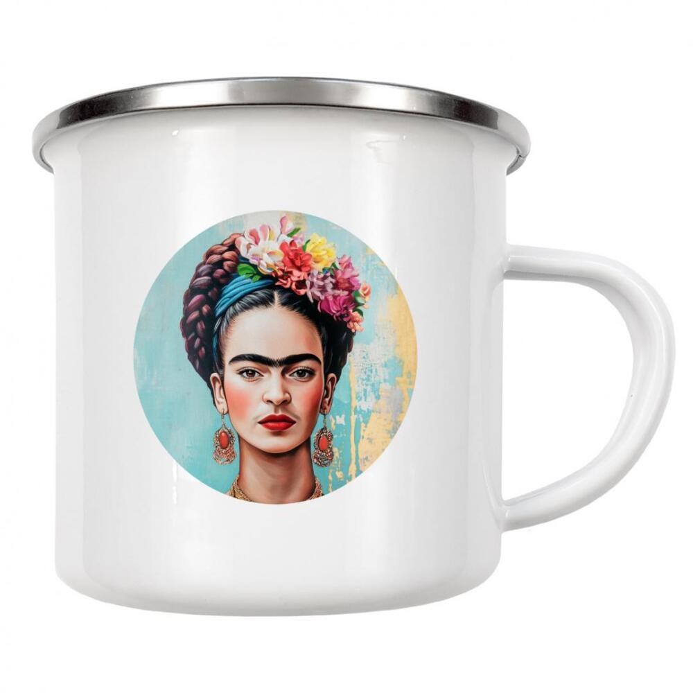 Emaille Tasse "Frida Kulturelles Erbe" artboxONE - Floral,Menschen,Fashion