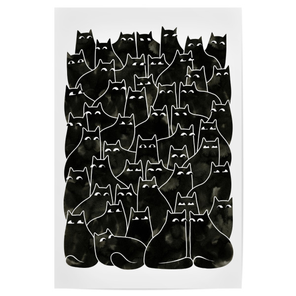 Poster "Suspicious Cats" artboxONE - Für Kinder,Tiere,Schwarzweiß,Lustig