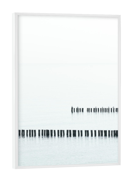 Poster mit weißem Rahmen "Wellenbrecher an der Ostseeküste" artboxONE - Natur,Reise,Reise / Strand und Meer
