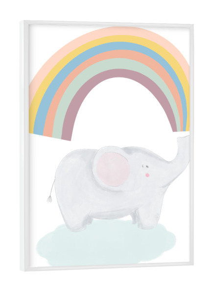 Poster mit weißem Rahmen "On cloud" artboxONE - Für Kinder,Tiere