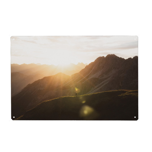 Metall Poster "Sonnenaufgang in den Alpen" artboxONE - Natur,Reise
