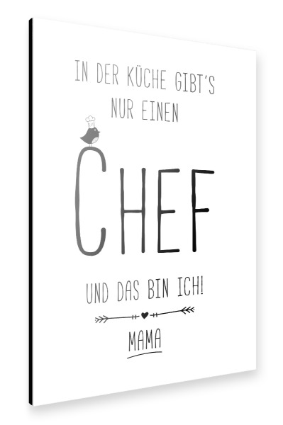 Alu-Dibond "Küchenchef Mama" 30x20 cm artboxONE