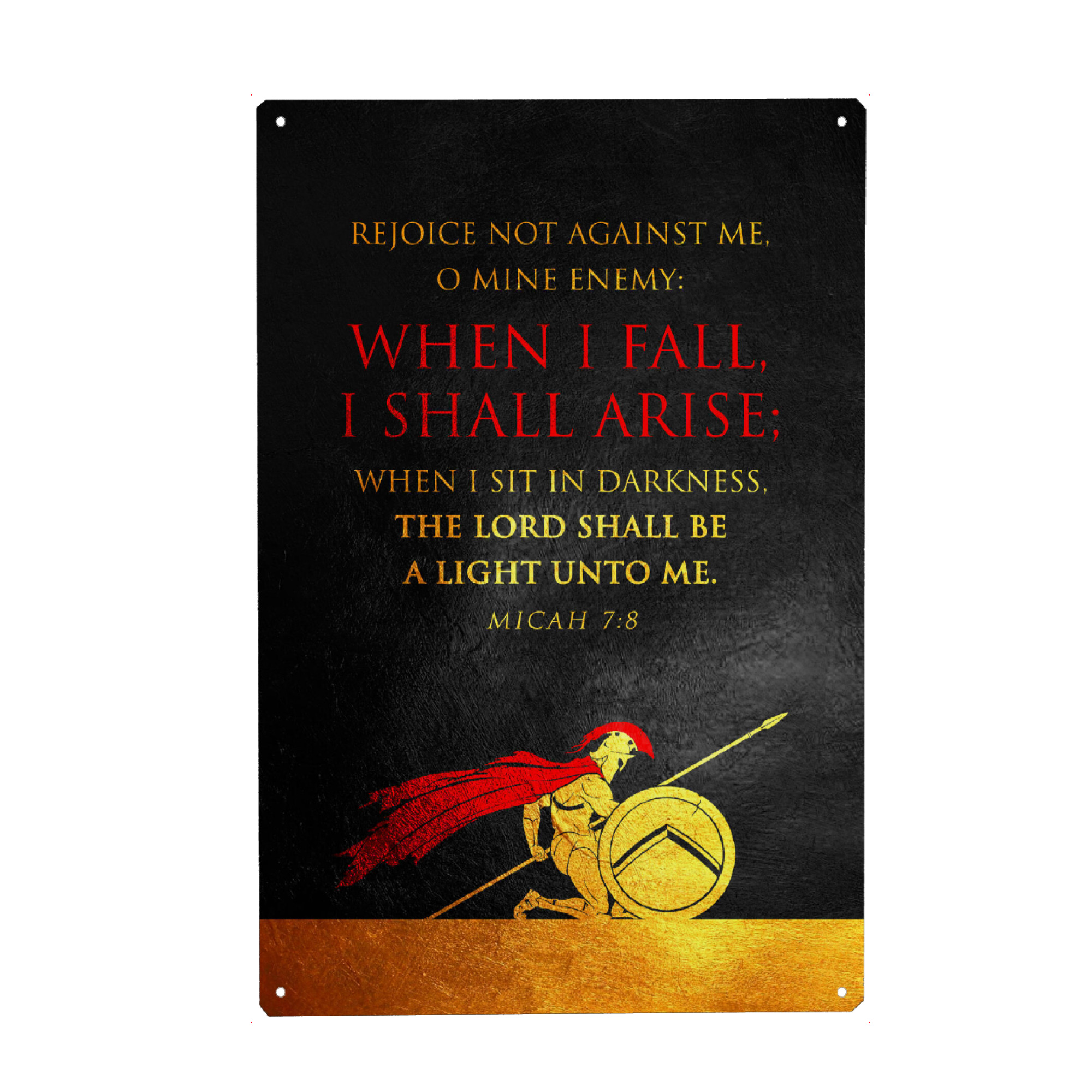 Metall Poster "Micah 7:8" artboxONE - Typografie,Menschen,Männer