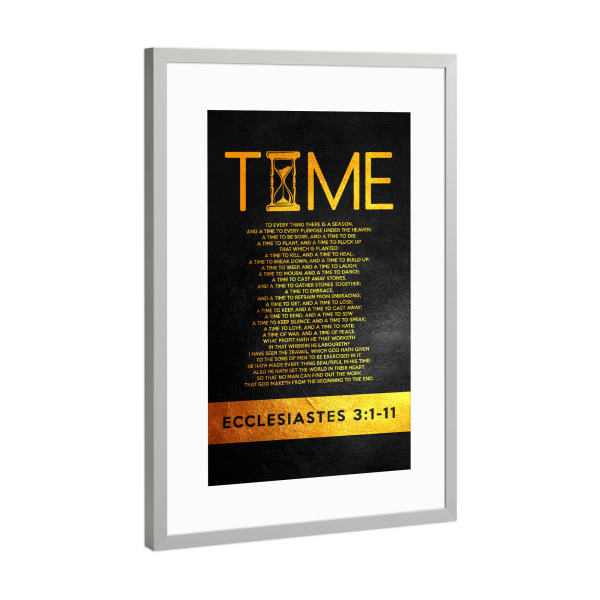 Poster mit Rahmen Silber "Ecclesiastes 3:1-11" artboxONE - Typografie