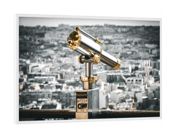 Poster mit weißem Rahmen "Einblick durch Ausblick" artboxONE - Städte,Reise,Städte / Paris