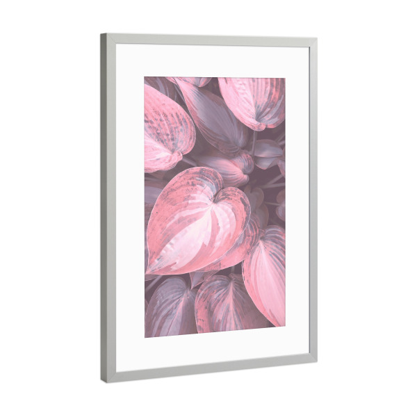 Poster mit Rahmen Silber "Pink Leaves" artboxONE - Natur,Abstrakt