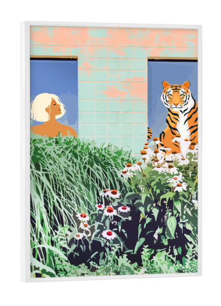 Poster mit weißem Rahmen "Love Thy Neighbor" artboxONE - Tiere,Menschen