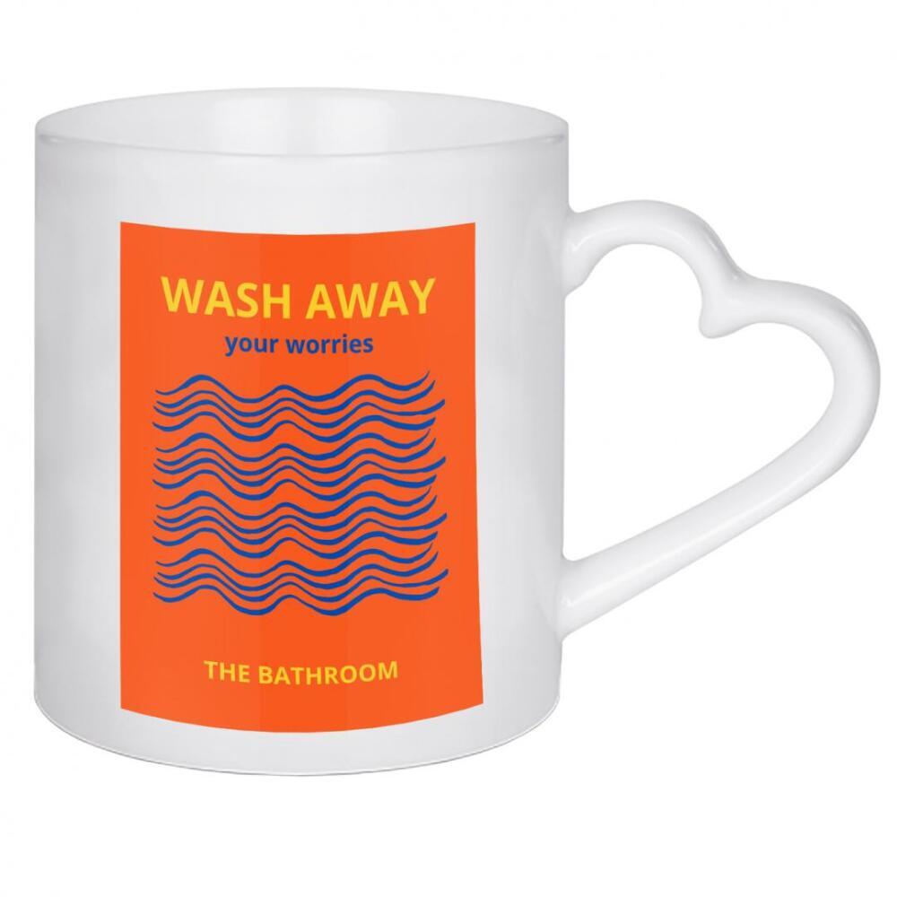 Herztasse "Wash away" artboxONE - Lustig - Toilet,Bathroom,Humor,Funny