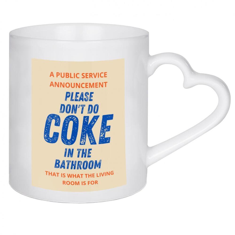 Herztasse "Humorous public service bathroom" artboxONE - Typografie,Lustig