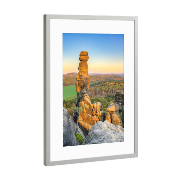 Poster mit Rahmen Silber "Barbarine in der Abendsonne" artboxONE - Natur,Reise