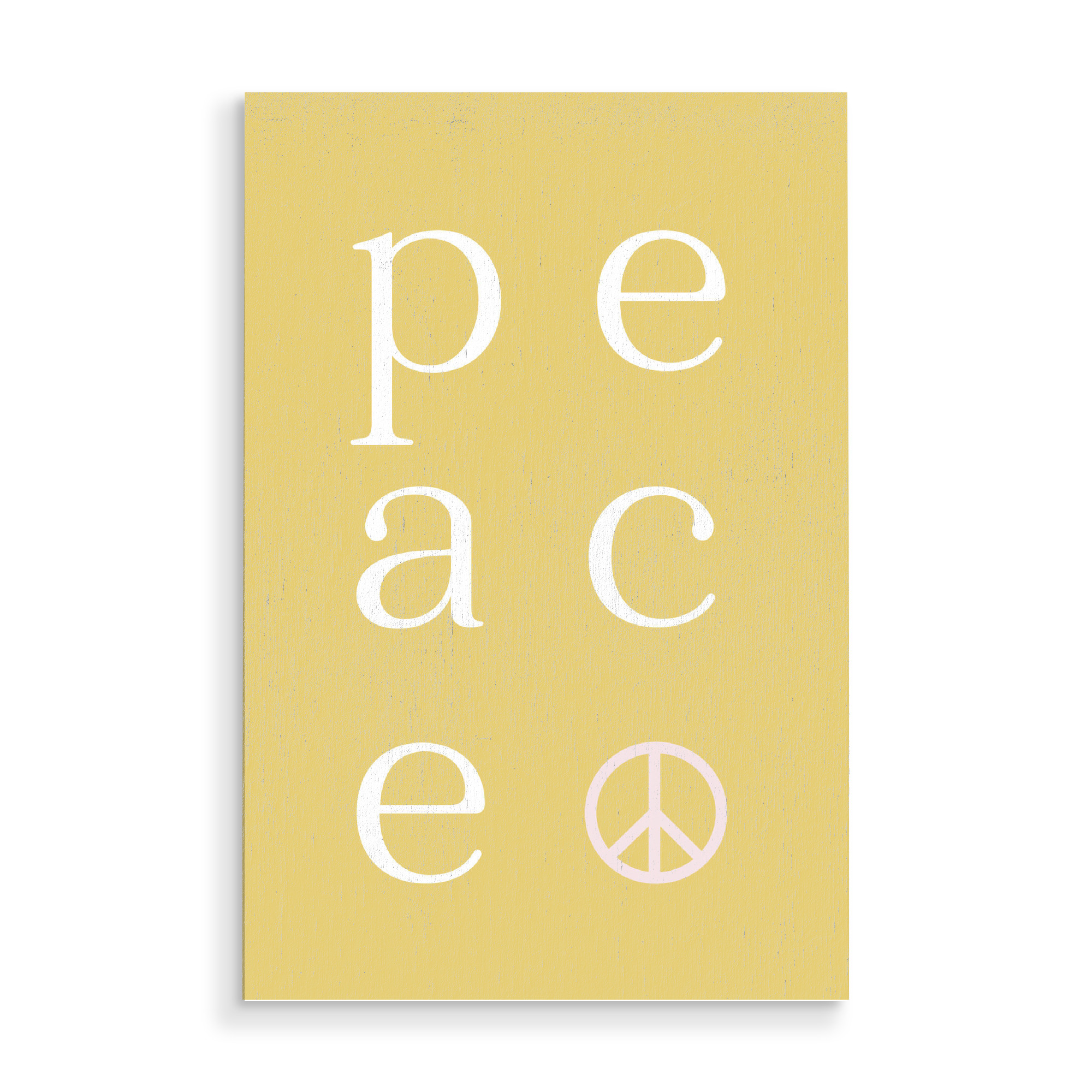Holzbild "Peace in Gelb" artboxONE - Typografie,Abstrakt,Menschen,Festivals