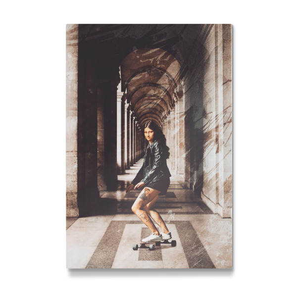 Galerie-Print "Mona Lisa riding on her longboard" 30x20 cm artboxONE