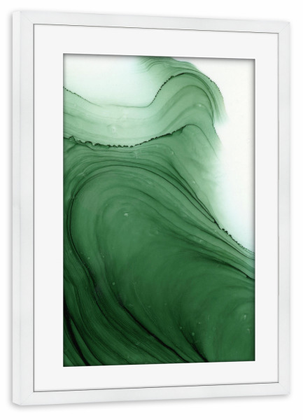 Poster mit Rahmen weiß "Big Green" artboxONE - Abstrakt