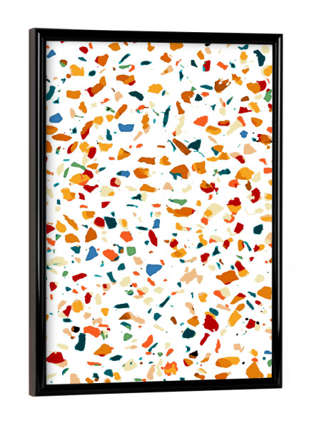 Poster mit schwarzem Rahmen "Tan Terrazzo | Eclectic Quirky" artboxONE - Abstrakt