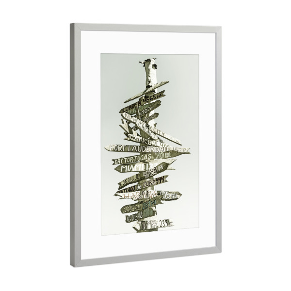 Poster mit Rahmen Silber "Fernweh | Vintage" artboxONE - Städte,Reise / Länder