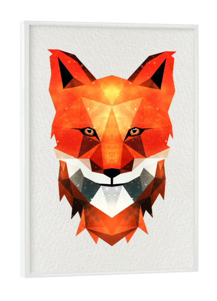 Poster mit weißem Rahmen "Fuchs geometrisch" artboxONE - Tiere,Abstrakt,Geometrie