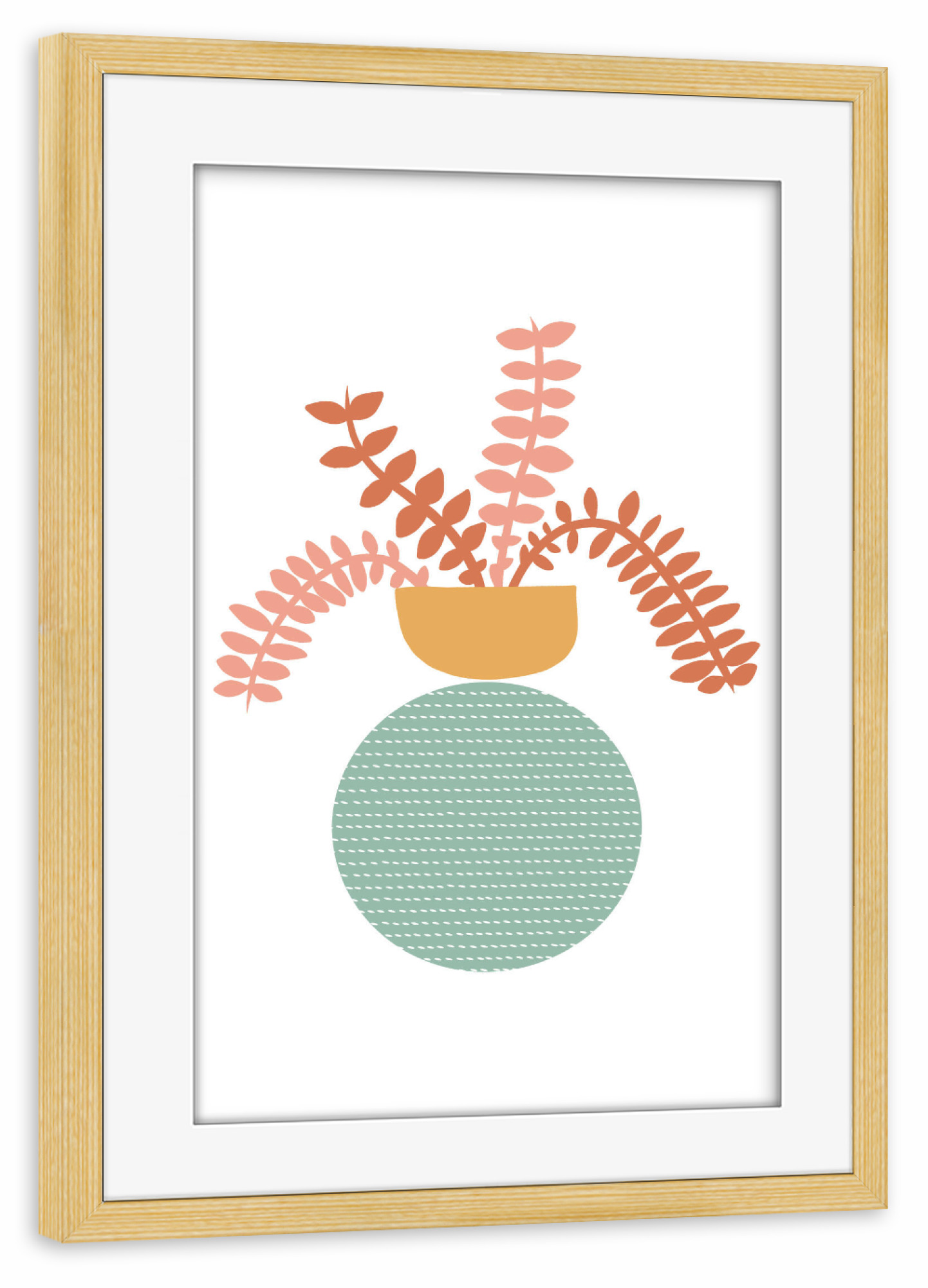 Poster mit Rahmen kiefer "Flower Vase" artboxONE - Natur,Floral,Abstrakt,Geometrie