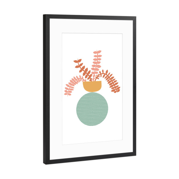 Poster mit Rahmen Schwarz (Metallic) "Flower Vase" artboxONE - Natur,Floral,Abstrakt,Geometrie