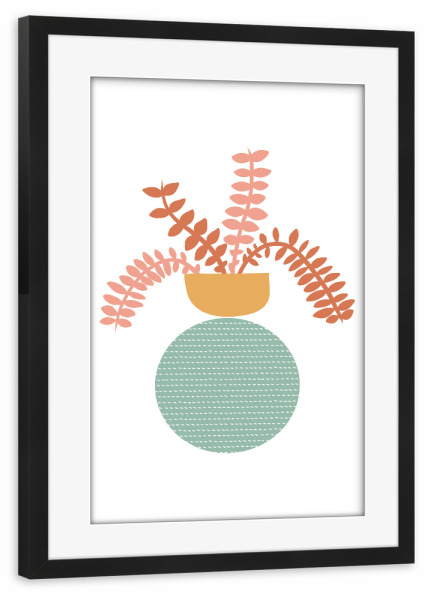 Poster mit Rahmen schwarz "Flower Vase" artboxONE - Natur,Floral,Abstrakt,Geometrie