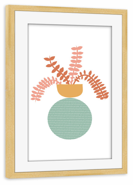 Poster mit Rahmen kiefer "Flower Vase" artboxONE - Natur,Floral,Abstrakt,Geometrie