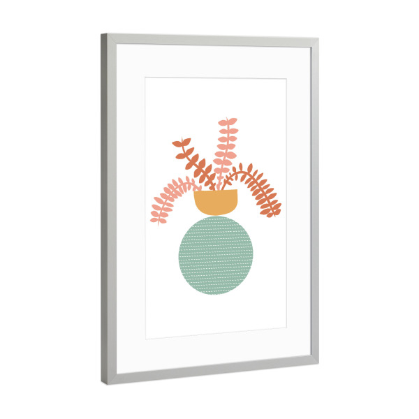 Poster mit Rahmen Silber "Flower Vase" artboxONE - Natur,Floral,Abstrakt,Geometrie