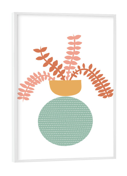 Poster mit weißem Rahmen "Flower Vase" artboxONE - Natur,Floral,Abstrakt,Geometrie