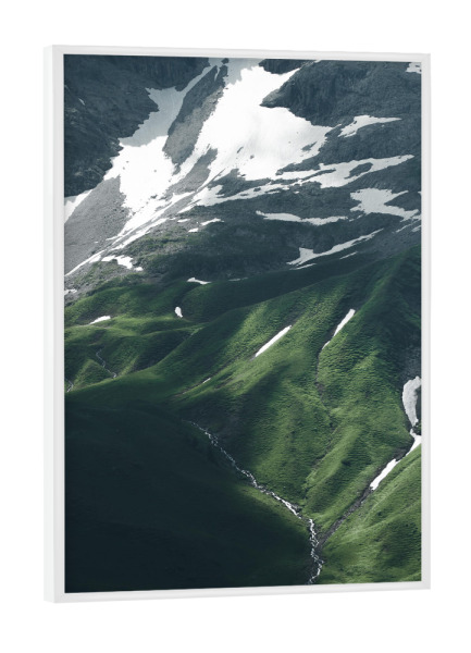 Poster mit weißem Rahmen "Abstrakte Berglandschaft" artboxONE - Natur,Reise