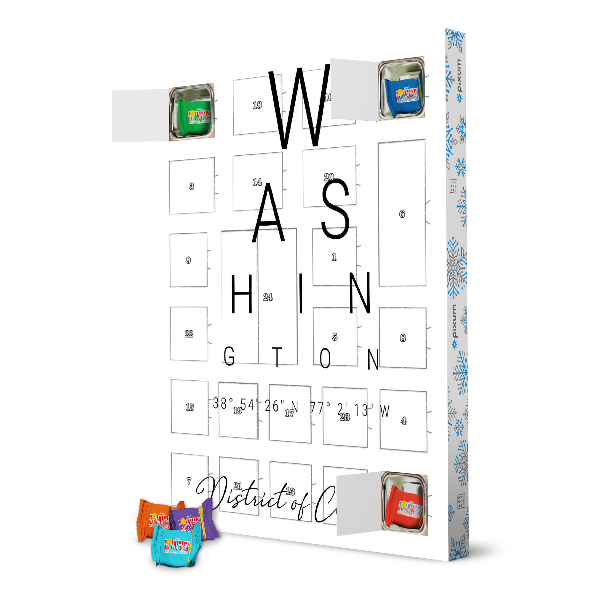 Adventskalender mit Tony's Chocolonely Washington | District of Columbia artboxONE Adventskalender Städte