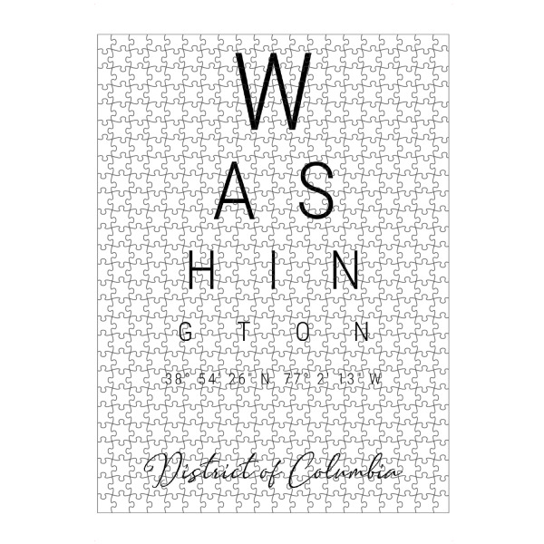 artboxONE Puzzle "Washington | District of Columbia" artboxONE - Städte,Typografie,Reise,Schwarzweiß,Städte / Washington