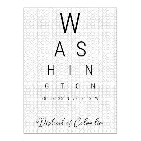 Puzzle Ravensburger "Washington | District of Columbia" artboxONE - Städte,Typografie,Reise,Schwarzweiß,Städte / Washington