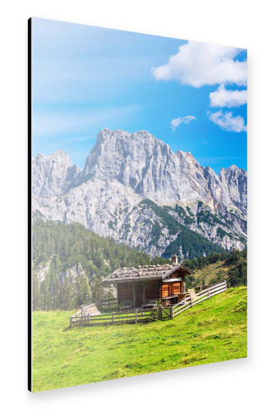 Alu-Dibond "Die Litzlalm mit Hütte" 30x20 cm artboxONE