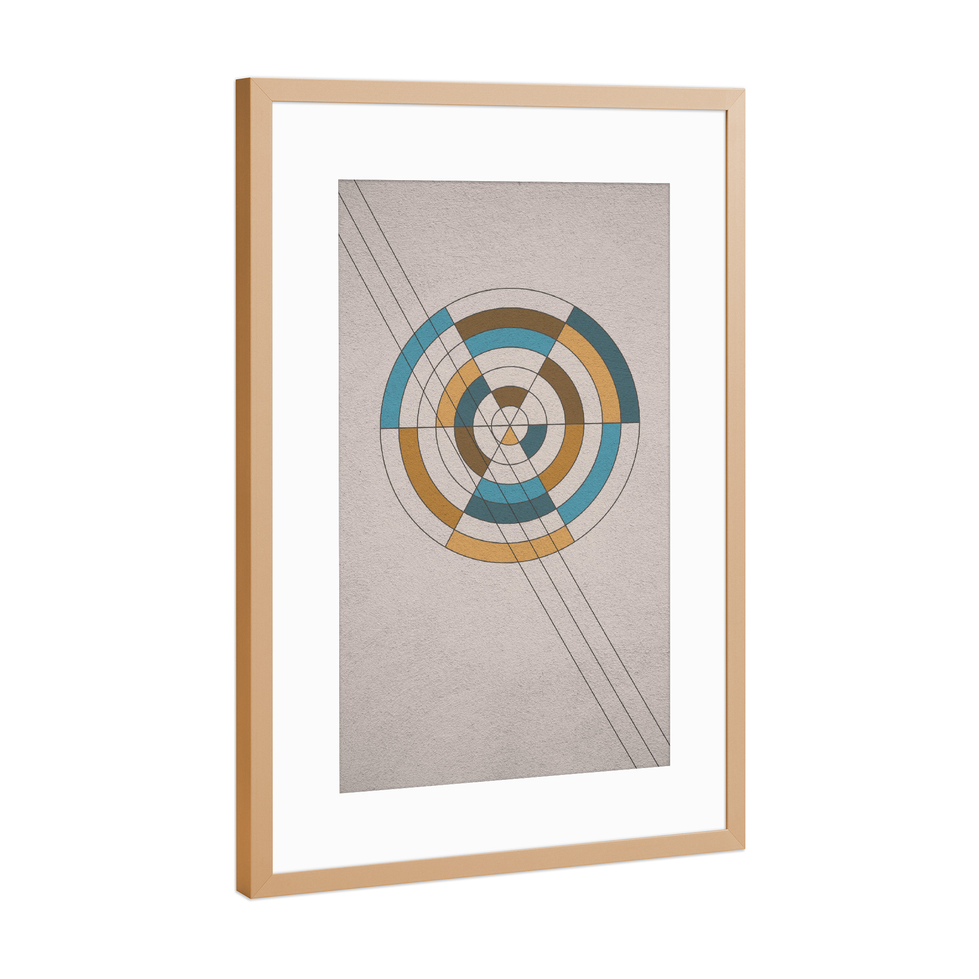 Poster mit Rahmen Kupfer "7 Circles" artboxONE - Typografie,Abstrakt,Geometrie,Buchstaben / O