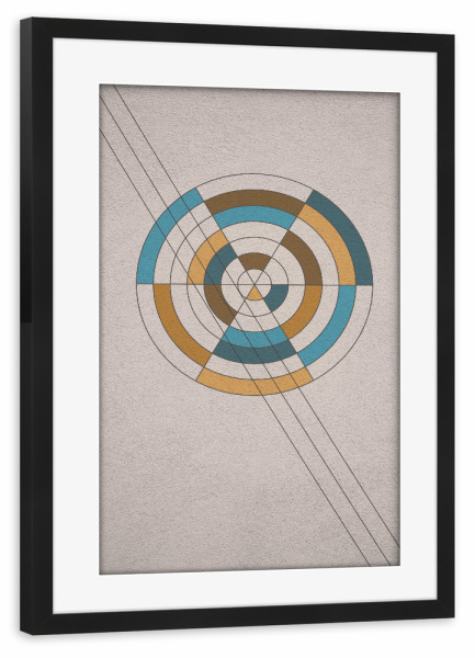 Poster mit Rahmen schwarz "7 Circles" artboxONE - Typografie,Abstrakt,Geometrie,Buchstaben / O