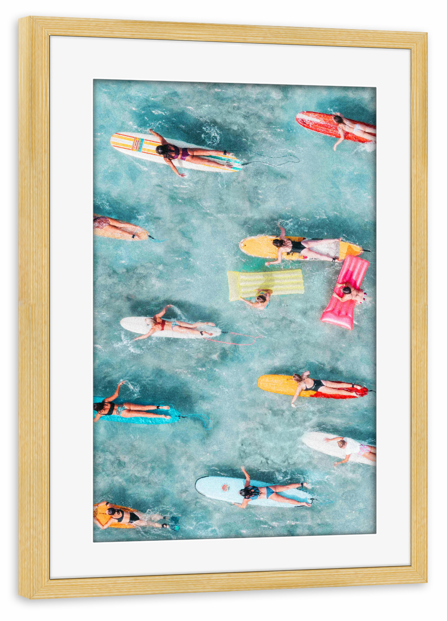 Poster mit Rahmen kiefer "Surf Sisters" artboxONE - Natur,Menschen,Reise / Strand und Meer,Städte / Los Angeles