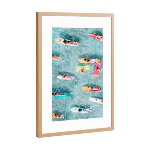 Poster mit Rahmen Kupfer "Surf Sisters" artboxONE - Natur,Menschen,Reise / Strand und Meer,Städte / Los Angeles