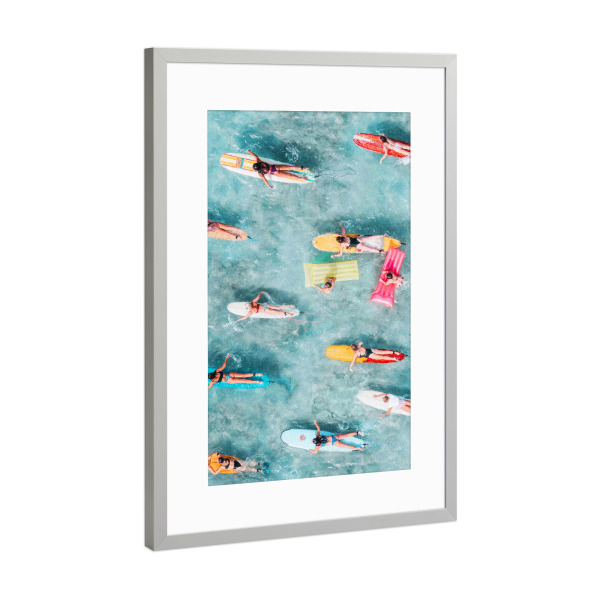 Poster mit Rahmen Silber "Surf Sisters" artboxONE - Natur,Menschen,Reise / Strand und Meer,Städte / Los Angeles