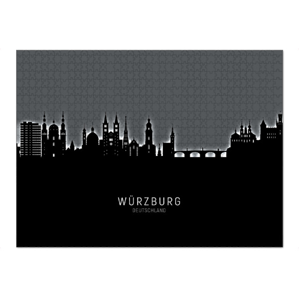 Puzzle Ravensburger "Würzburg Skyline Glow White" artboxONE - Städte