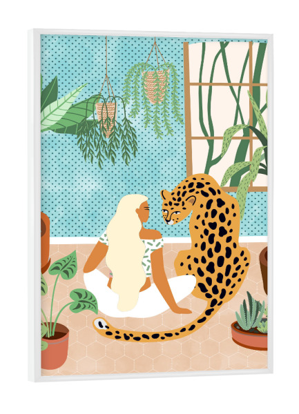 Poster mit weißem Rahmen "Urban Jungle" artboxONE - Tiere,Menschen
