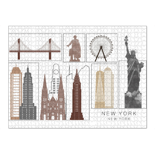 Puzzle Ravensburger "New York skyline black & brown" artboxONE - Städte,Städte / New York,Reise,Architektur