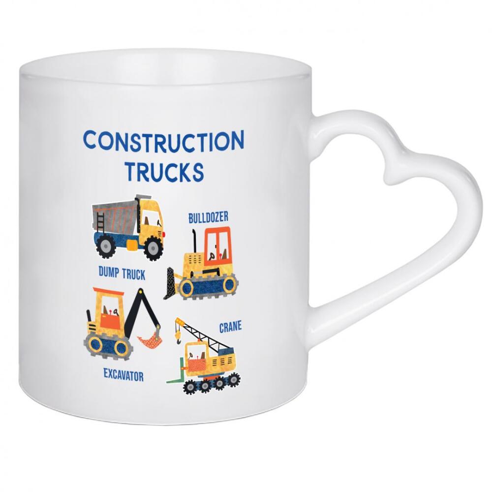 Herztasse "Baufahrzeuge" artboxONE - Für Kinder,Automobile - Bau,Muldenkipper,Bulldozer,Bagger,Kran
